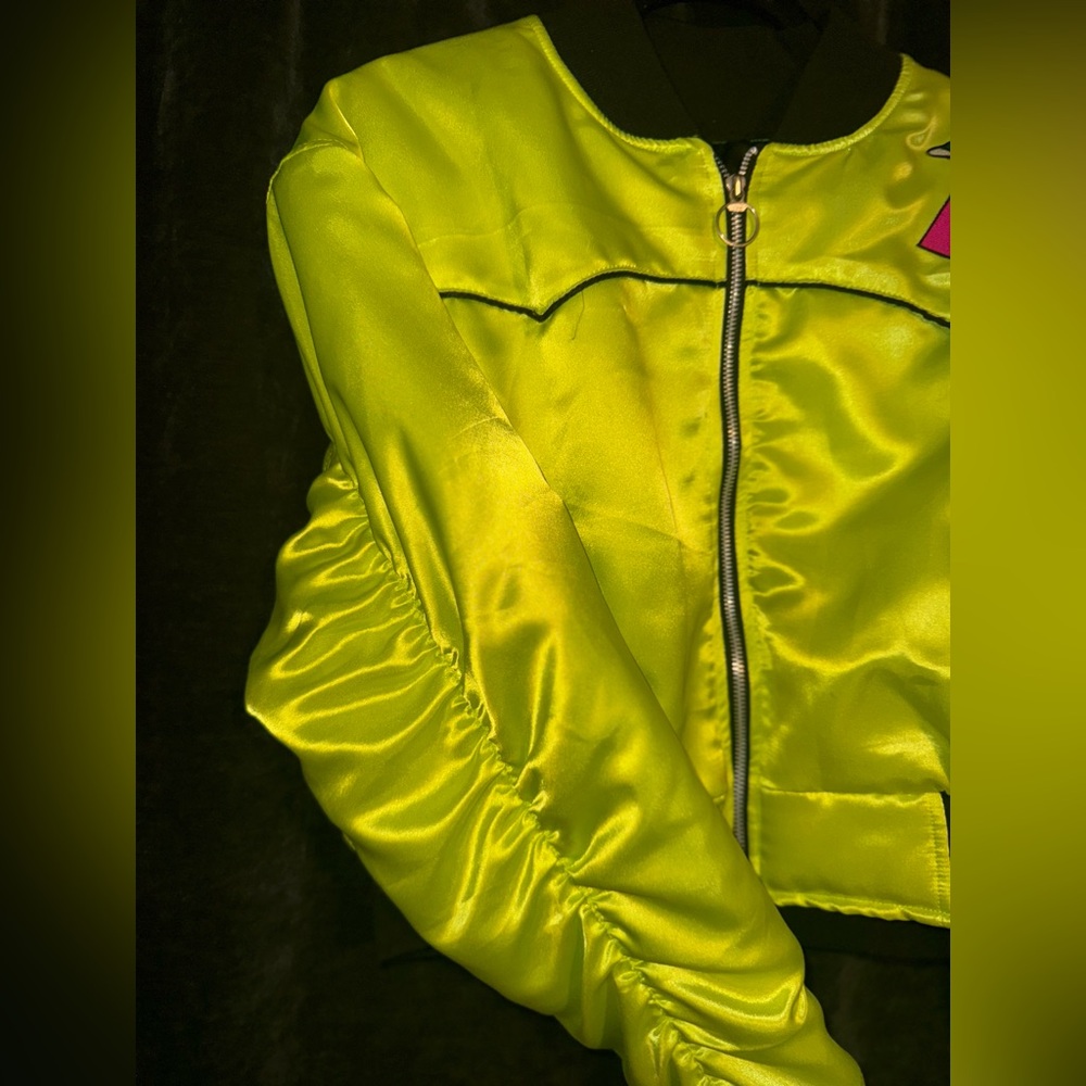 CLUB EXX Vibrant Yellow UFO Embroidered Women's Jacket - Picture 6 of 9